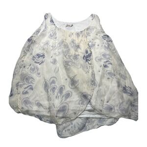 Angela 100% Silk Blouse Made In Italy Womens M Sheer Floral Lightweight Luxury